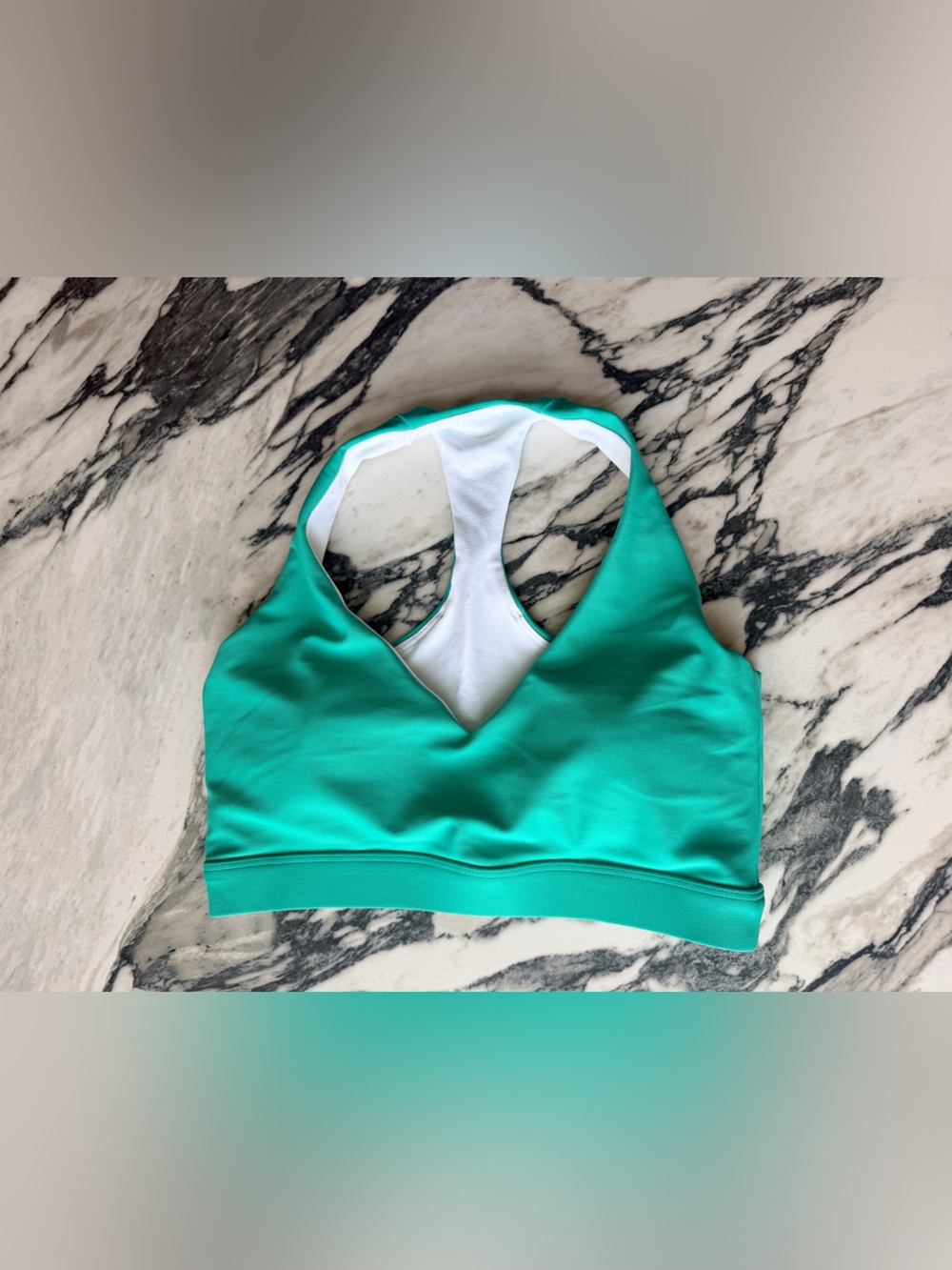 Exotica ExoticAthletica Green Performance Deep V Crop Top Size Small